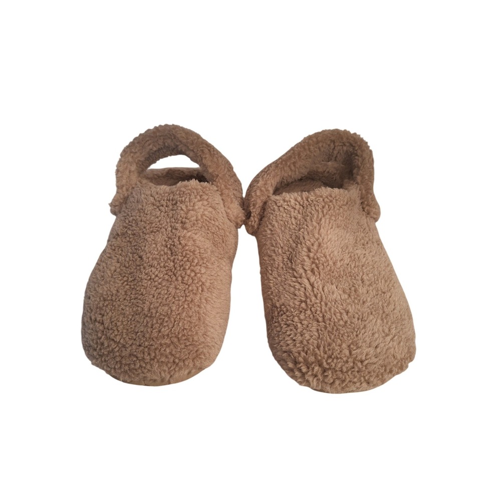 CROCS MUSHROOM/TAN CLASSIC COZZY FAUX SHERLING SLIPPER SIZE M9, W11